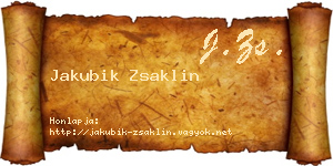Jakubik Zsaklin névjegykártya